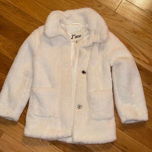 Justify Kids Cream Faux Fur Pea Coat